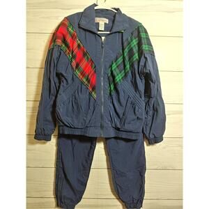 80's Westbound Petites Windbreaker Athleisure Performance  two piece set sz P
